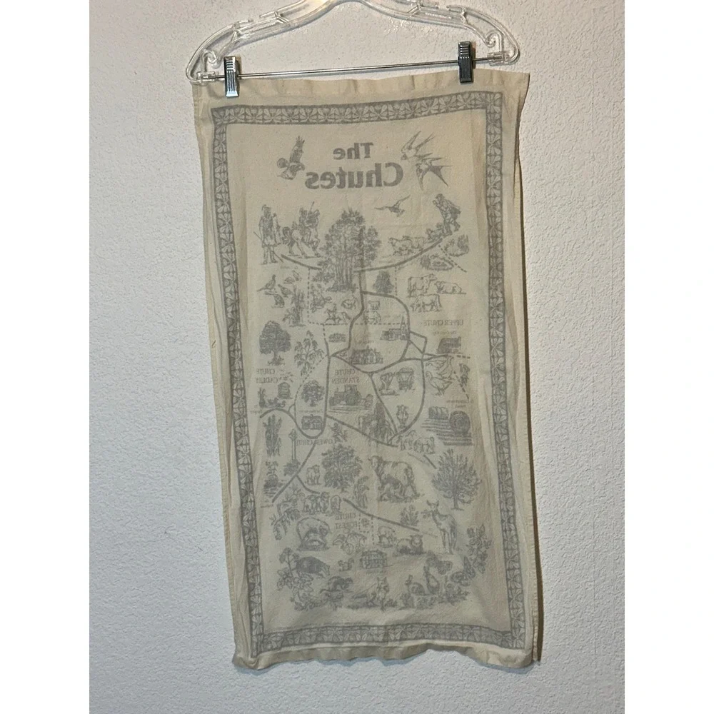 Stuart Morris Textiles The Chutes English Village Map Tea Towel Cotton